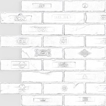 Dundee Deco White Faux Bricks PVC 3D Wall Panel, 2.9 ft X 2.1 ft (90cm X 64cm),  - £14.04 GBP+