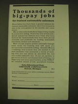 1931 Chrysler Corporation Ad - Thousands of big-pay jobs - £14.44 GBP