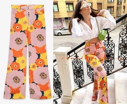 NWT ZARA FLORAL PRINT FLARE PANT SS21  MEDIUM - $72.99