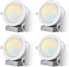 Lmp 4 Pack Led Recessed Lighting 6 Inch, Selectable - £54.59 GBP