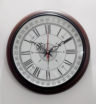 Vintage Brown &amp; Black Round Antique Style Wooden Wall Clock Home Decorat... - £52.26 GBP+