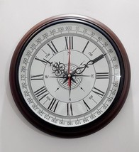 Vintage Brown &amp; Black Round Antique Style Wooden Wall Clock Home Decorative Gift - £52.71 GBP+