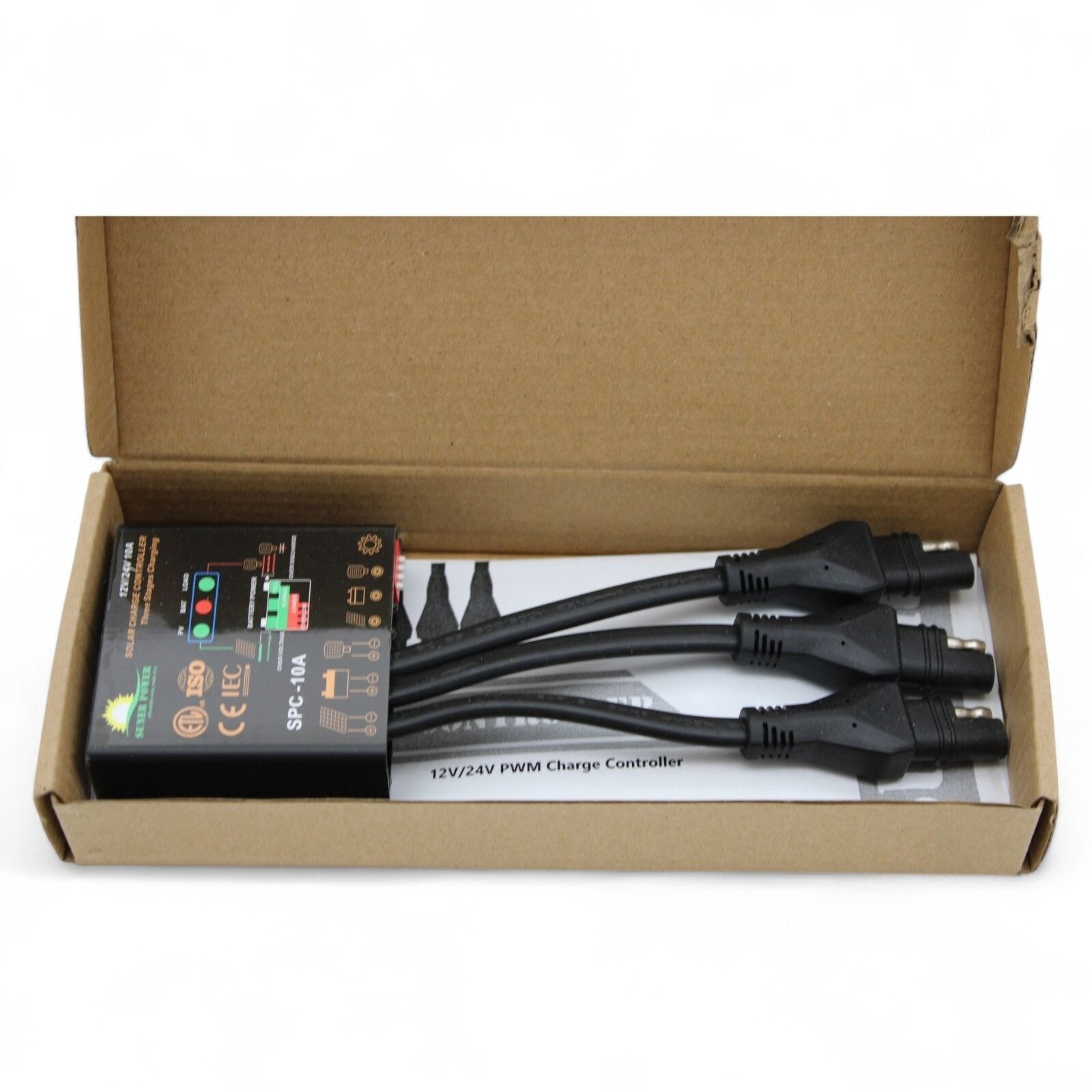 Suner Power 12V/24V 10A PWM Solar Charge Controller IP65 LCD Auto Mode W... - $19.31