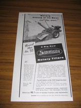1955 Print Ad Simplicity Rotary Tillers Port Washington,Wisconsin - £9.48 GBP