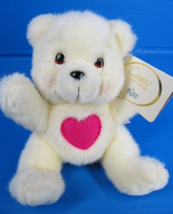 RUSS Caress Soft Baby Happie White Bear Plush 5” w/Tag Pink Heart - $15.00