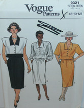Vogue Sewing Pattern 9321 Misses Dress Size 8-12 Vintage - £4.19 GBP