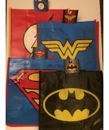 4 New DC Superhero Logos 13&#39;&#39; x 12&#39;&#39; x 6&#39;&#39; Reusable Tote Bags - $17.96