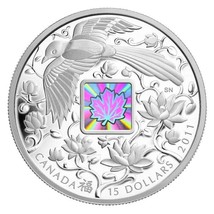 1 Oz Silver Coin 2011 $15 Canada Chinese Maple of Happiness Hologram 8888 Made - £109.06 GBP