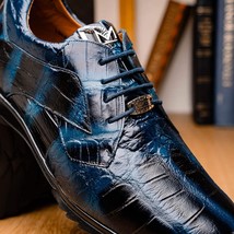 genuine alligator sneaker Shoes Unique rustic finish Vulcan Rustic Navy image 9