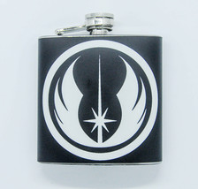 HIP FLASK Stainless Steel star wars symbol logo jedi 6oz 170 ml with Scr... - $17.90