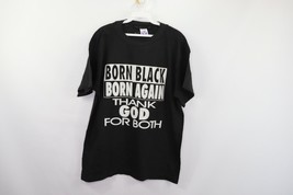 NOS Vintage 90s Mens Large Born Black Born Again Black Power Spell Out T-Shirt - £30.16 GBP