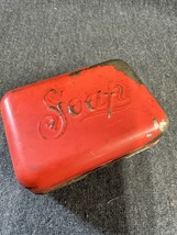 Vintage Antique Aluminum Metal Hinged Embossed Soap Box Container Travel Case - £16.25 GBP