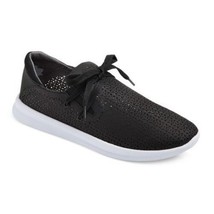 New! Women&#39;s Raelee Laser Cut Lace-Up Black Sneakers - Mossimo Supply Co - £11.32 GBP+