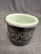 Vintage Initialed P Metal Shaving Mug With Milkglass Insert - £35.04 GBP