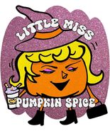 NEW Little Miss Pumpkin Spice Witch Halloween Glittery Garden Flag 17 x ... - $9.95