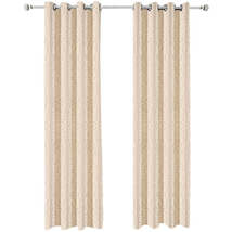 Anyhouz 100cm Curtains Beige Modern Luxury Retro Style Texture for Living Room B - £26.80 GBP