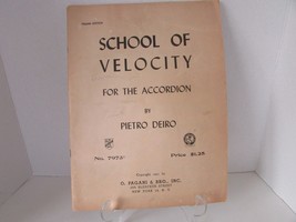 School of Velocity for the Accordion Pietro Deiro No. 7973 O.Pagani Edition 1951 - £5.30 GBP