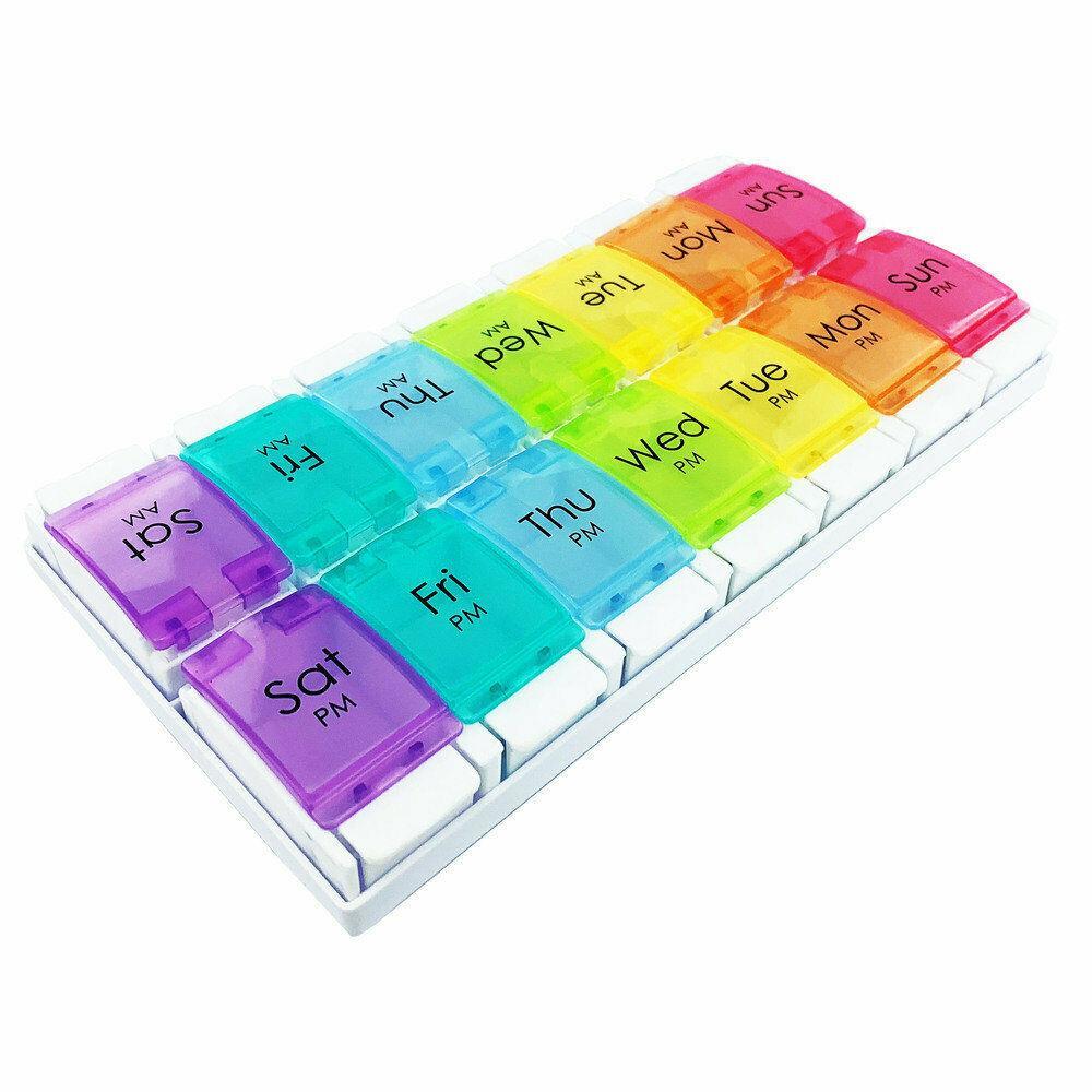 Medical Weekly Pill Box Organiser for Medicines Supplements -14 Compartm... - $6.58