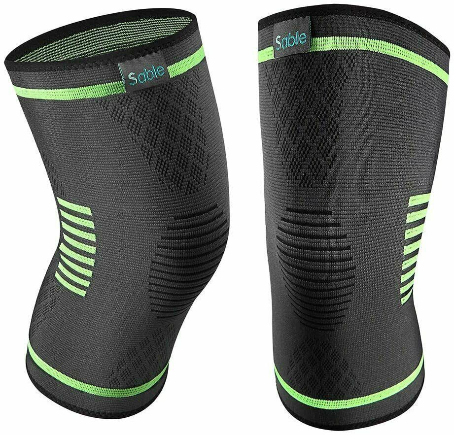 Primary image for Knee Brace Support Compression Sleeves 1 Pair Wraps Pads - Unisex - Black XL