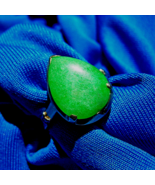 EARTH MINED JADEITE  JADE Deco Engagement RING Antique SOLID 14K GOLD So... - $5,600.25
