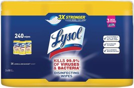 Lysol Disinfecting Wipes Value Pack, Lemon and Lime Blossom, 240 Count (Pack of  - £59.94 GBP