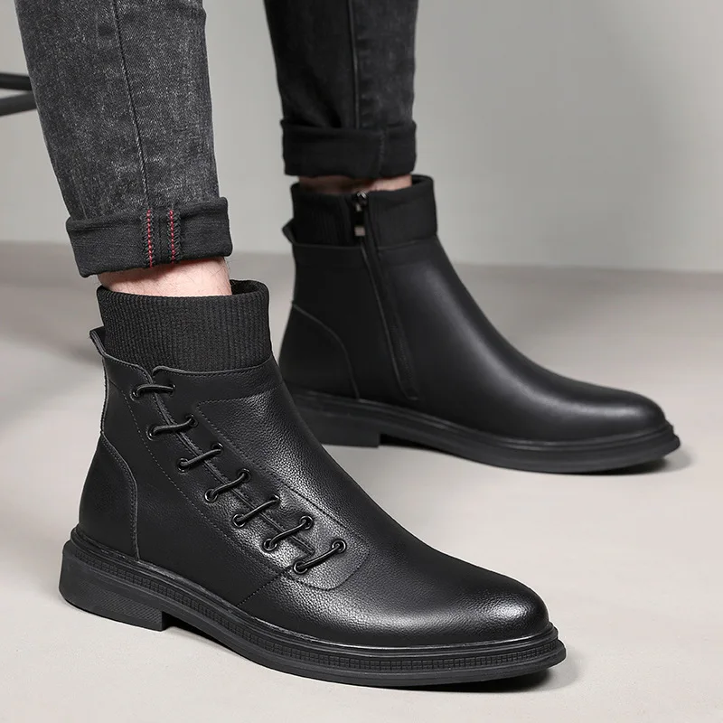 men   party nightclub dress chelsea boots  designer shoes boy leather boot hands - £96.09 GBP