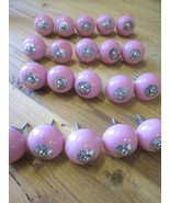 20 Pink Ceramic Drawer Door Knobs Pulls Handle Cabinet Dresser Hardware ... - $42.03 CAD