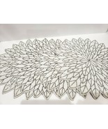 (4) Nicole Miller Christmas White Silver Poinsettia Beaded Placemats Cha... - £95.18 GBP