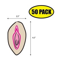 50 Pack 4.5&quot; X 2.5&quot; Vagina Clipart Pussy Sticker Decal Humor Funny Gift VG0068 - £31.97 GBP