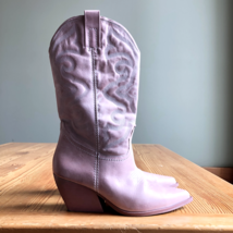 10 - Steve Madden West Pink Stitched Western Leather Cowboy Boots 0410TH - £40.06 GBP