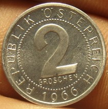 Proof Austria 1966 2 Groschen~Imperial Eagle - $7.51