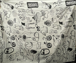Black &amp; White Abstract Beckmans College of Design 2010 Ikea Fabric - 1-2 yd - £50.61 GBP