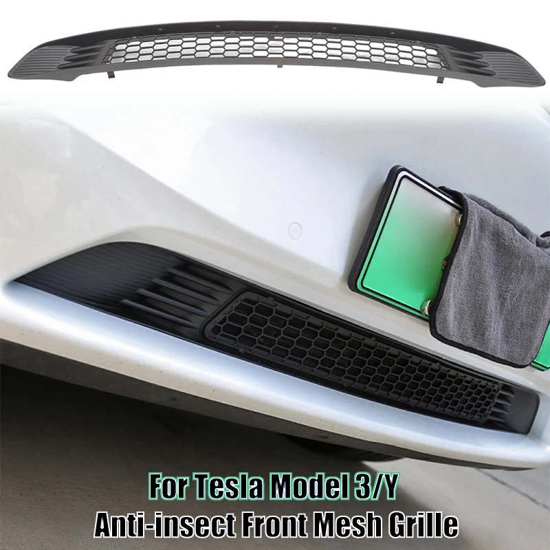 Upgraded Anti-insect Front Mesh Grille For Tesla Model Y 3 2020-2023 Removable - £79.51 GBP+