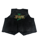 Vietnam Veteran Men&#39;s Leather Biker&#39;s Vest XL USA Leather V-Neck Embroid... - $889.27 MXN