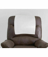 White Headrest Cover Genuine Leather Recliner Furniture Protector Slipcover - $44.65+