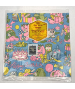 Vintage Gift Wrap Wrapping Paper Calico Cat Gingham Dog Happy Birthday S... - €29,94 EUR