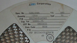 NEW 50PCS AVX 18125A103JAT065 IC SIZE 1812 10000+ 50V 5% SMD CERAMIC CAP... - $12.00