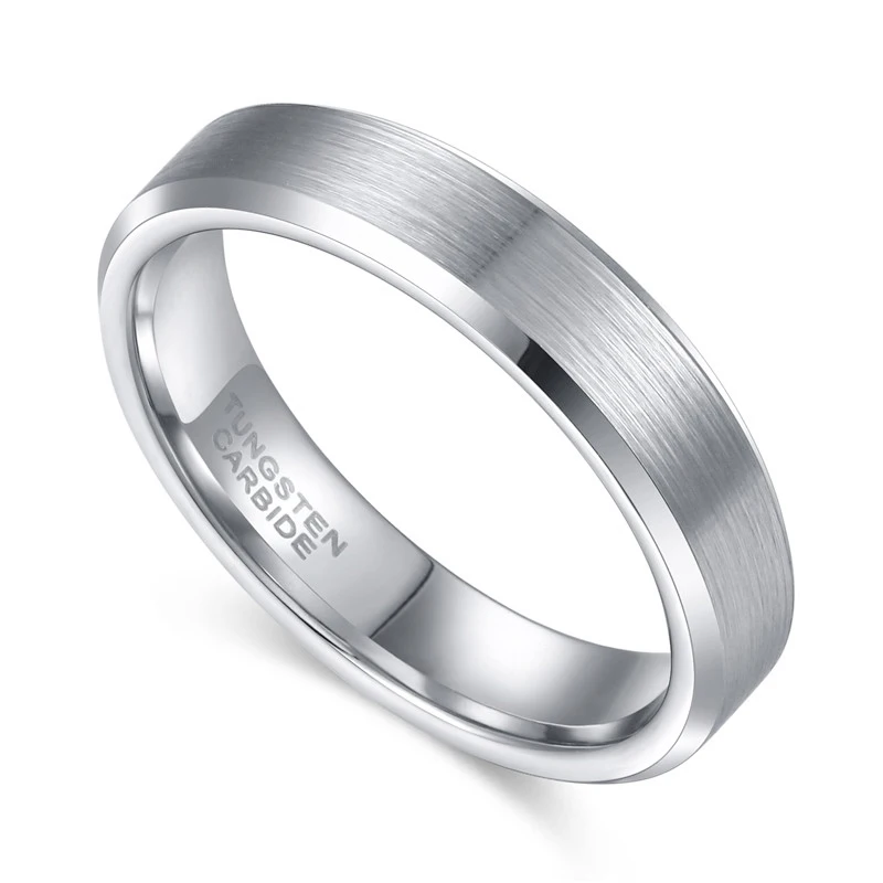 4/6/8mm Unisex Ring Silver Color Brushed Tungsten Carbide Rings For Women Couple - £19.84 GBP