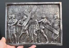 Antique Station Of The Cross,Religious Plaque - £67.26 GBP
