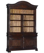 Hutch Solid Wood Dark Rustic Pecan Fitted Bead Board Interior French Cre... - £4,481.44 GBP