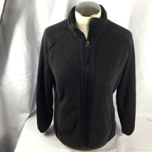 Time and Tru Womens Fleece Black  Zipper Jacket  Size M 8-10 - £11.98 GBP