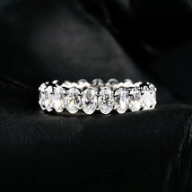 Oval Cut Eternity Band, Oval Cut Moissanite Diamond Band, 14K White Gold Oval La - £79.93 GBP+