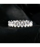 Oval Cut Eternity Band, Oval Cut Moissanite Diamond Band, 14K White Gold... - £78.85 GBP+