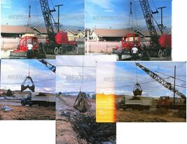 35 mm color slides lot of 5 * EQUIPMENT Dozer, Dragline, Dump truck DIGGING - $8.50