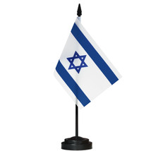 ANLEY Israel Deluxe Desk Flag Set - 6 x 4 Inch Miniature Israeli Desktop Flag - £8.72 GBP