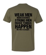 Christian Mens T-shirt &quot;STRONG MEN MAKE THINGS HAPPEN&quot; Army Green T-Shirt - $407.56 MXN+