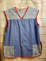 Artistic Creation Cobbler Apron Smock Womens XL Pearl Snap Front Floral ... - £12.65 GBP
