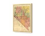 HISTORIX Vintage 1893 Nevada Map Canvas Art - 16x24x1.5 Inch Canvas Wrap... - $251.99+