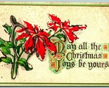 Maggio Tutti Natale Joys Be Yours Poinsettie Micah 1911 DB Cartolina F4 - $5.08
