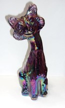 Fenton Glass Plum Purple Carnival Alley Cat Figurine by Mosser Glass - £134.23 GBP